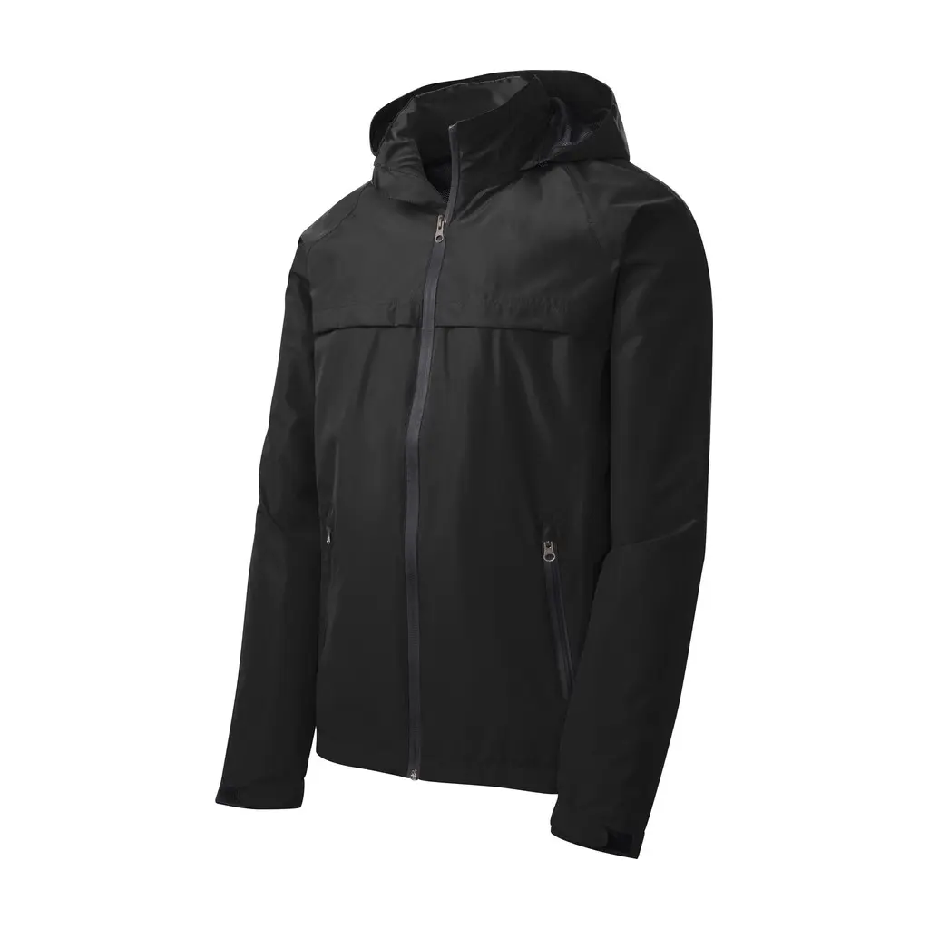 Port Authority Torrent Waterproof Jacket, Black, front view