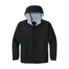 Port Authority Team Jacket, Black/ Light Oxford, front view