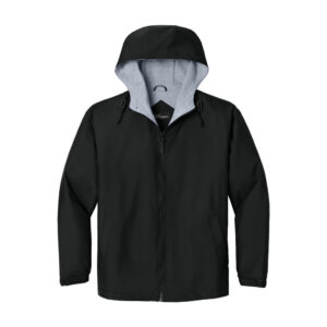 Port Authority Team Jacket, Black/ Light Oxford, front view