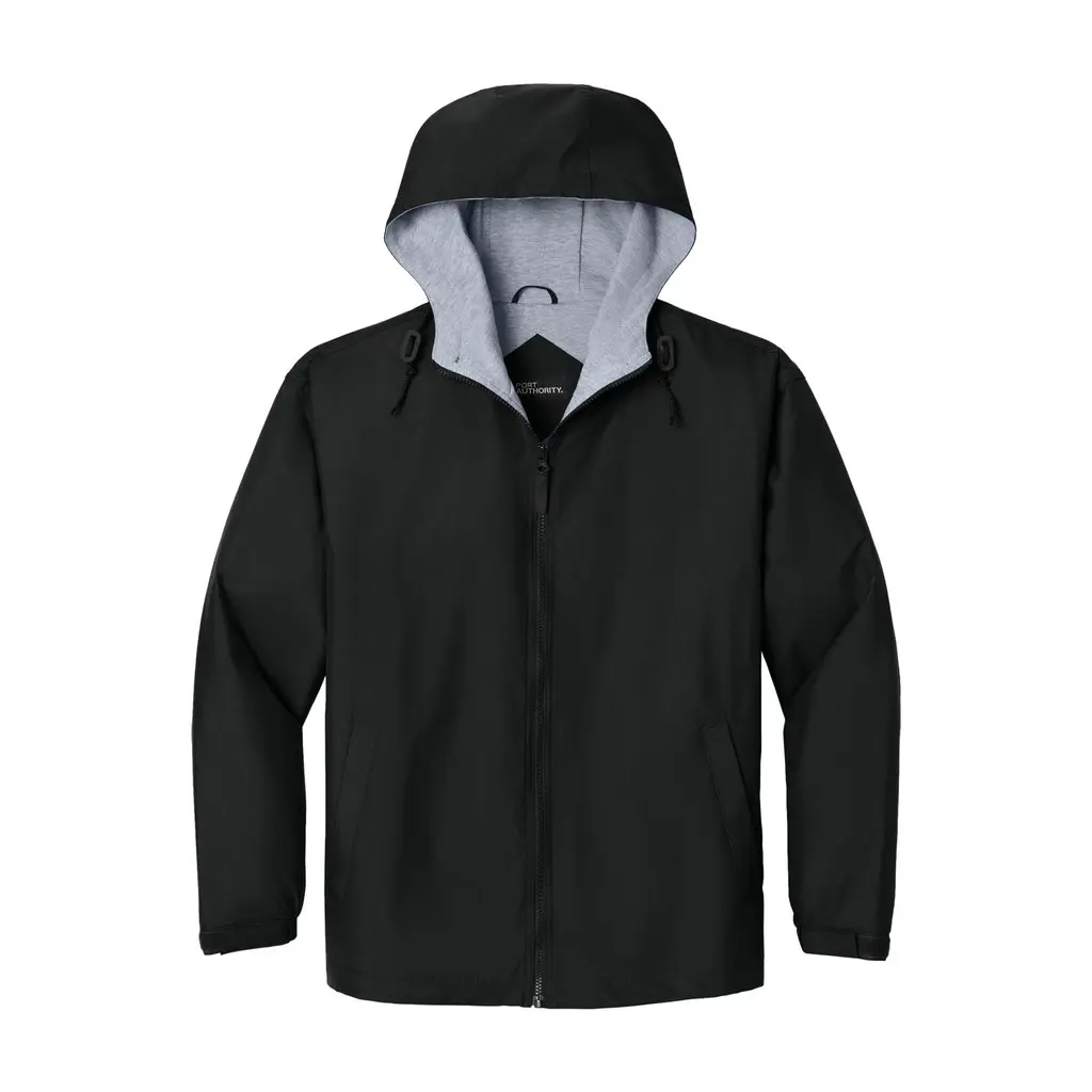 Port Authority Team Jacket, Black/ Light Oxford, front view