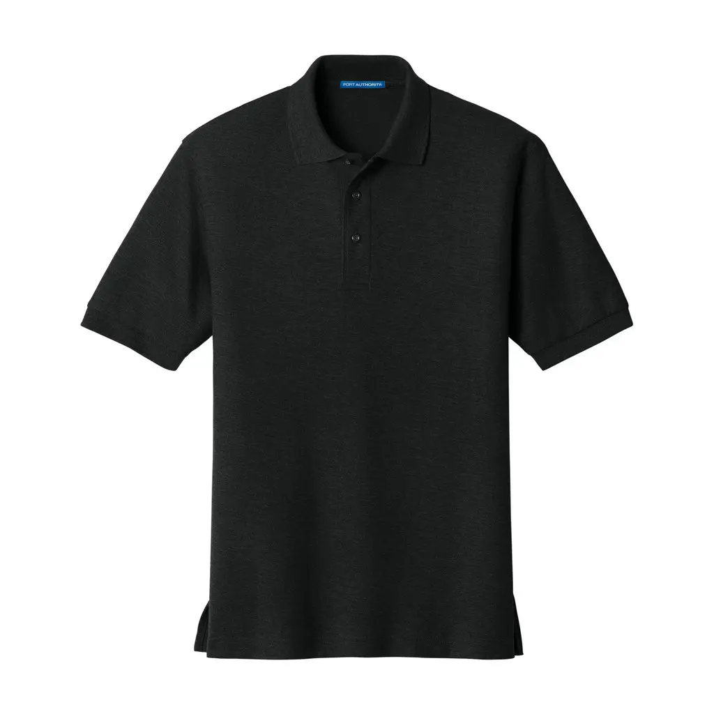 Port Authority Silk Touch Polo, Black, front view