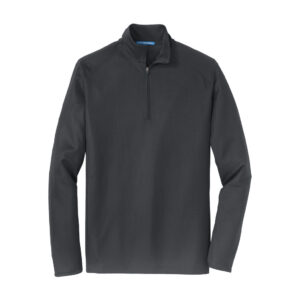 Port Authority Pinpoint Mesh 1/2-Zip, Battleship Grey, front view