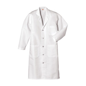 Red Kap Lab Coat, White, front view