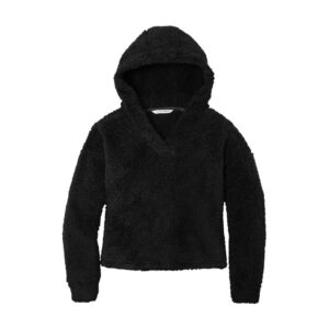 Port Authority Women's Cozy Fleece Hoodie, Black, front view