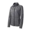 Port Authority Women's Digi Stripe Fleece Jacket, Black, front view