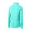 Port Authority Women's Heather Microfleece Full-Zip Jacket, Aqua Green Heather, back view