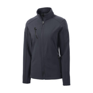 Port Authority Women's Welded Soft Shell Jacket, Battleship Grey, front view