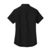 Port Authority Women's Short Sleeve Easy Care Shirt, Black/ Light Stone, back view