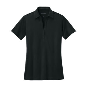 Port Authority Women's Silk Touch Performance Polo, Black, front view