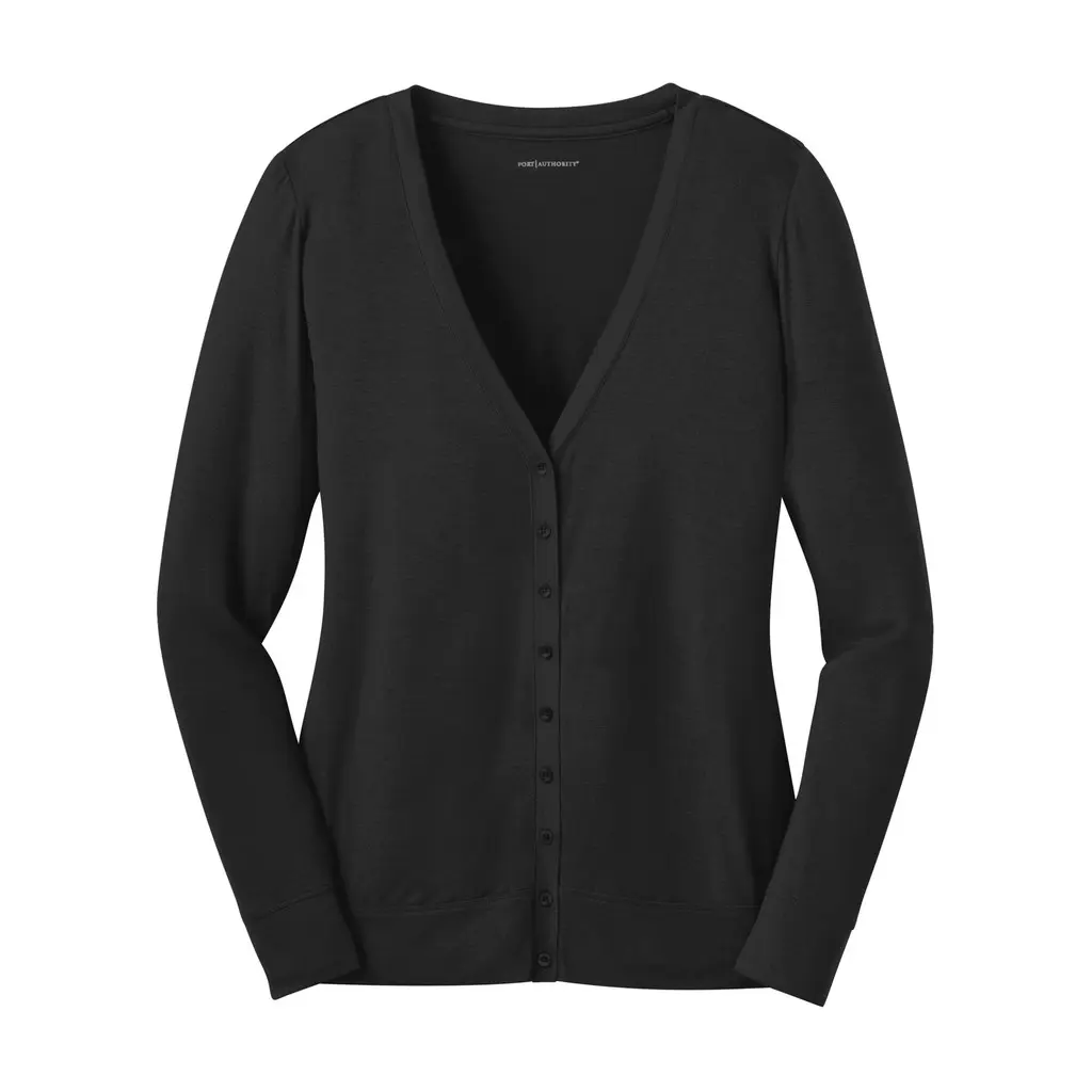 Port Authority Women's Concept Cardigan, Black, front view