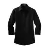 Port Authority Women's 3/4-Sleeve Easy Care Shirt, Black, front view