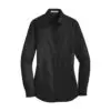 Port Authority Women's SuperPro Twill Shirt, Black, front view