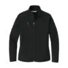 Port Authority Women's Textured Soft Shell Jacket, Black, front view