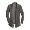 Port Authority Women's Interlock Cardigan, Charcoal Heather/ Medium Heather Grey, front view