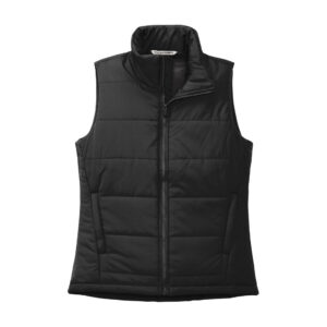 Port Authority Women's Puffer Vest, Deep Black, front view