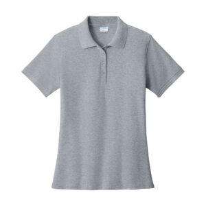 Port & Co Women's Core Blend Pique Polo, Athletic Heather, front view