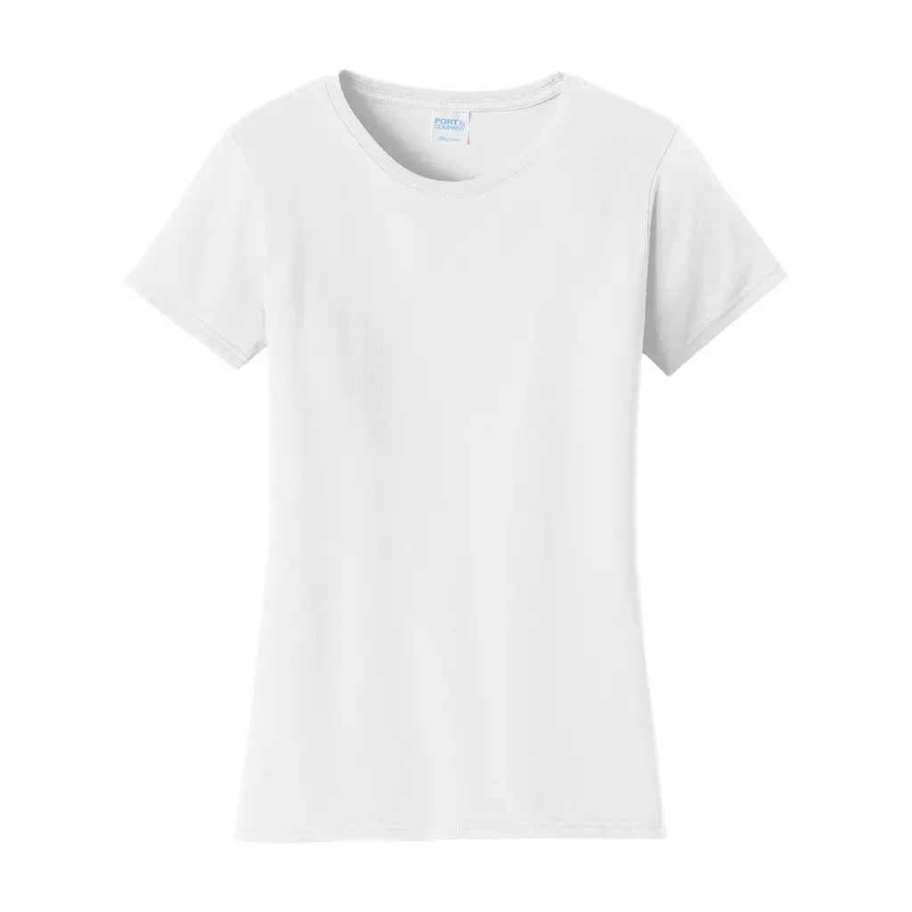 Port & Co Women's Fan Favorite Tee, White, front view