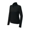 Sport-Tek Women's Sport-Wick Stretch 1/4-Zip Pullover, Black, front view