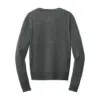 Port Authority Women's Easy Care Crewneck Cardigan Sweater, Charcoal Heather, back view