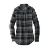 Port Authority Women's Plaid Flannel Tunic, Grey/ Black, back view