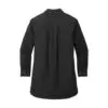 Mercer+Mettle Women's Long Sleeve Twill Overshirt, Deep Black, back view