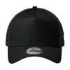 New Era Snapback Trucker Cap, Flag Black/ Black, front view