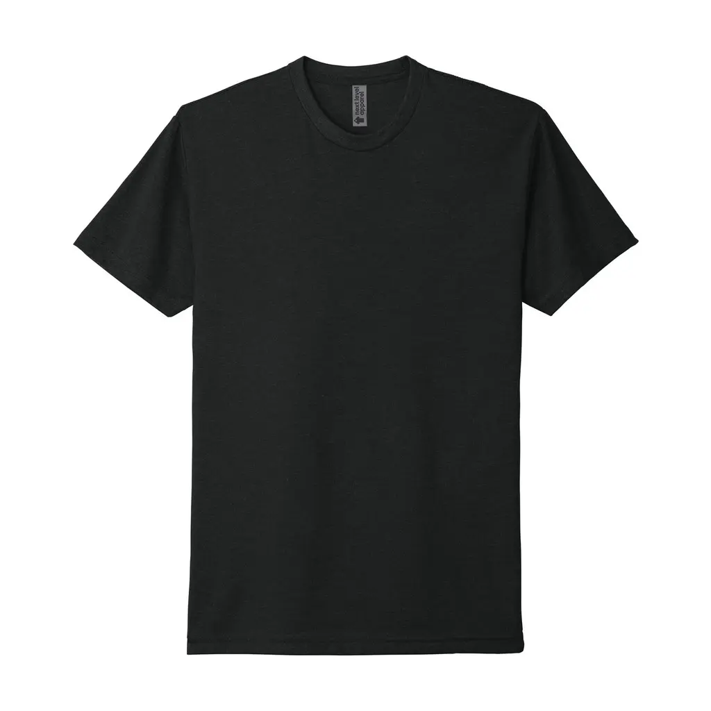 Next Level Apparel Adult CVC Tee, Black, front view