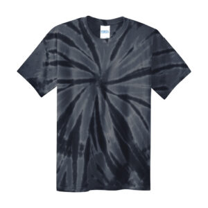 Port & Co Youth Tie-Dye Tee, Black, front view