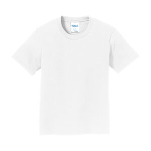 Port & Co Youth Fan Favorite Tee, White, front view