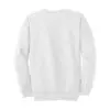 Port & Co Essential Fleece Crewneck Sweatshirt, White, back view