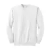 Port & Co Essential Fleece Crewneck Sweatshirt, White, front view