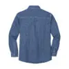 Port Authority Heavyweight Denim Shirt, Dark Blue Stonewashed, back view