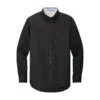 Port Authority Long Sleeve Easy Care Shirt, Black/ Light Stone, front view