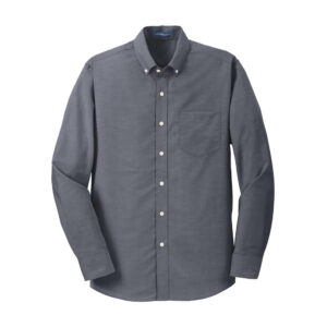 Port Authority SuperPro Oxford Shirt, Black, front view