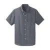 Port Authority Short Sleeve SuperPro Oxford Shirt, Black, front view