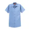 Red Kap Short Sleeve Industrial Work Shirt, Light Blue, front view