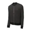 Sport-Tek Lightweight French Terry Bomber, Heather Black, front view