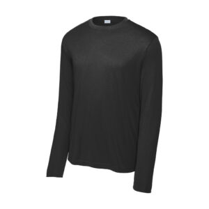 Sport-Tek Long Sleeve PosiCharge Competitor Tee, Black, front view