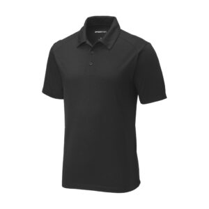 Sport-Tek PosiCharge Tri-Blend Wicking Polo, Black Triad Solid, front view