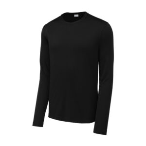 Sport-Tek Posi-UV Pro Long Sleeve Tee, Black, front view