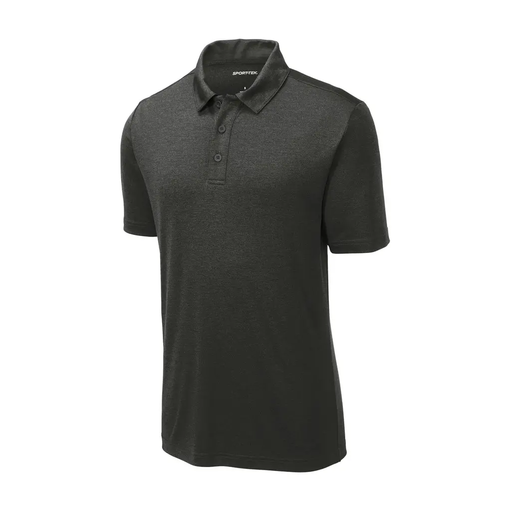 Sport-Tek Endeavor Polo, Black Heather, front view