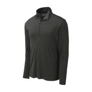 Sport-Tek Endeavor 1/2-Zip Pullover, Black Heather, front view