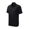 Sport-Tek Micropique Sport-Wick Piped Polo, Black/ Iron Grey, front view
