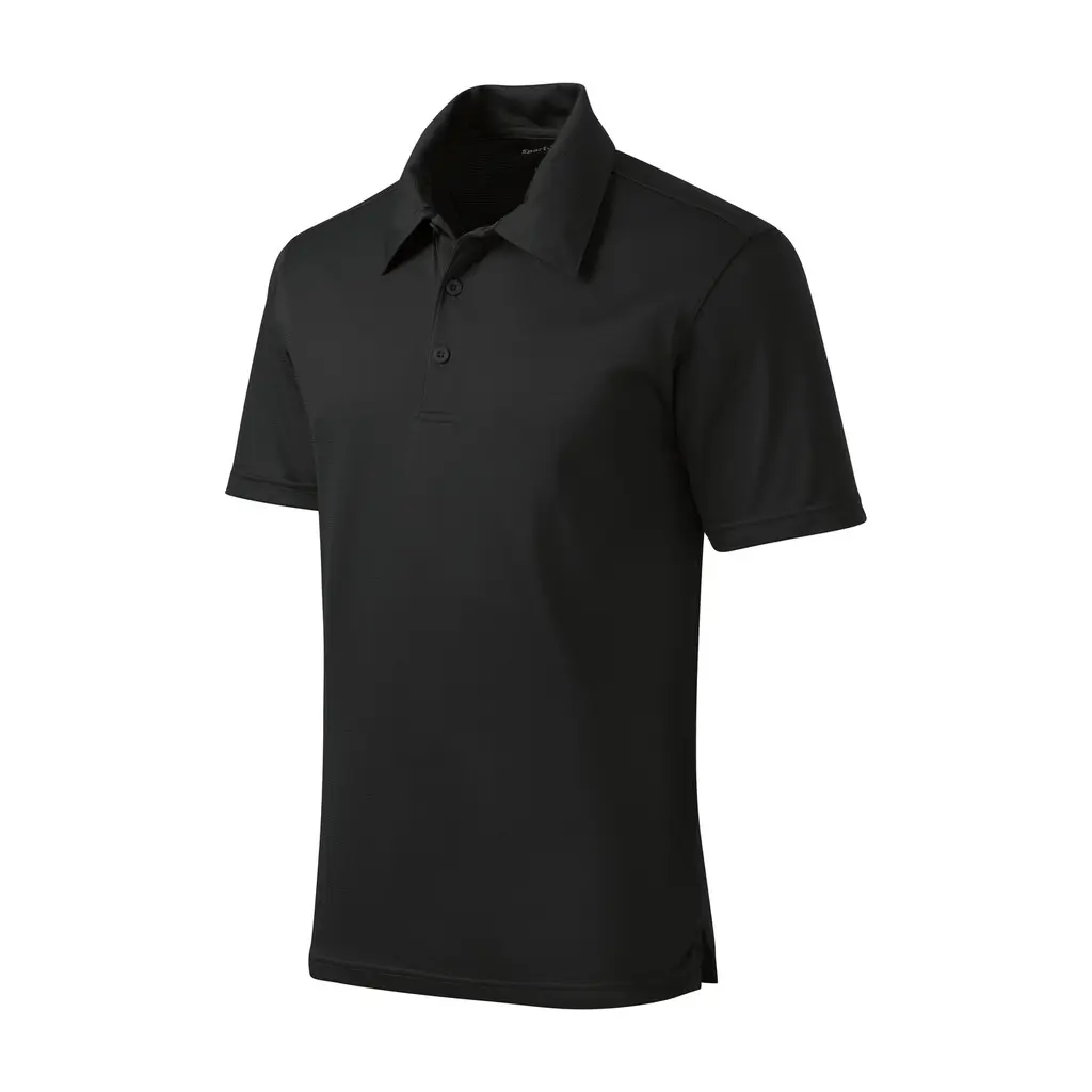 Sport-Tek PosiCharge Active Textured Polo, Black, front view