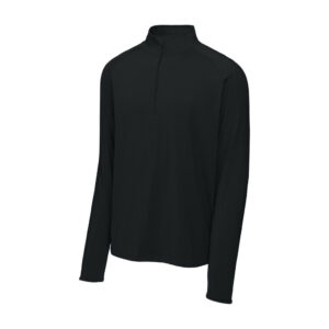 Sport-Tek Sport-Wick Stretch 1/4-Zip Pullover, Black, front view