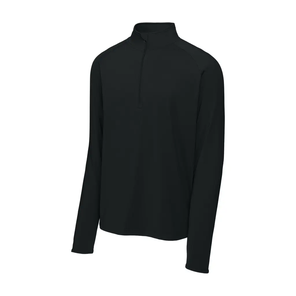 Sport-Tek Sport-Wick Stretch 1/4-Zip Pullover, Black, front view