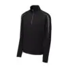 Sport-Tek Sport-Wick Stretch 1/4-Zip Colorblock Pullover, Black/ Charcoal Grey, front view