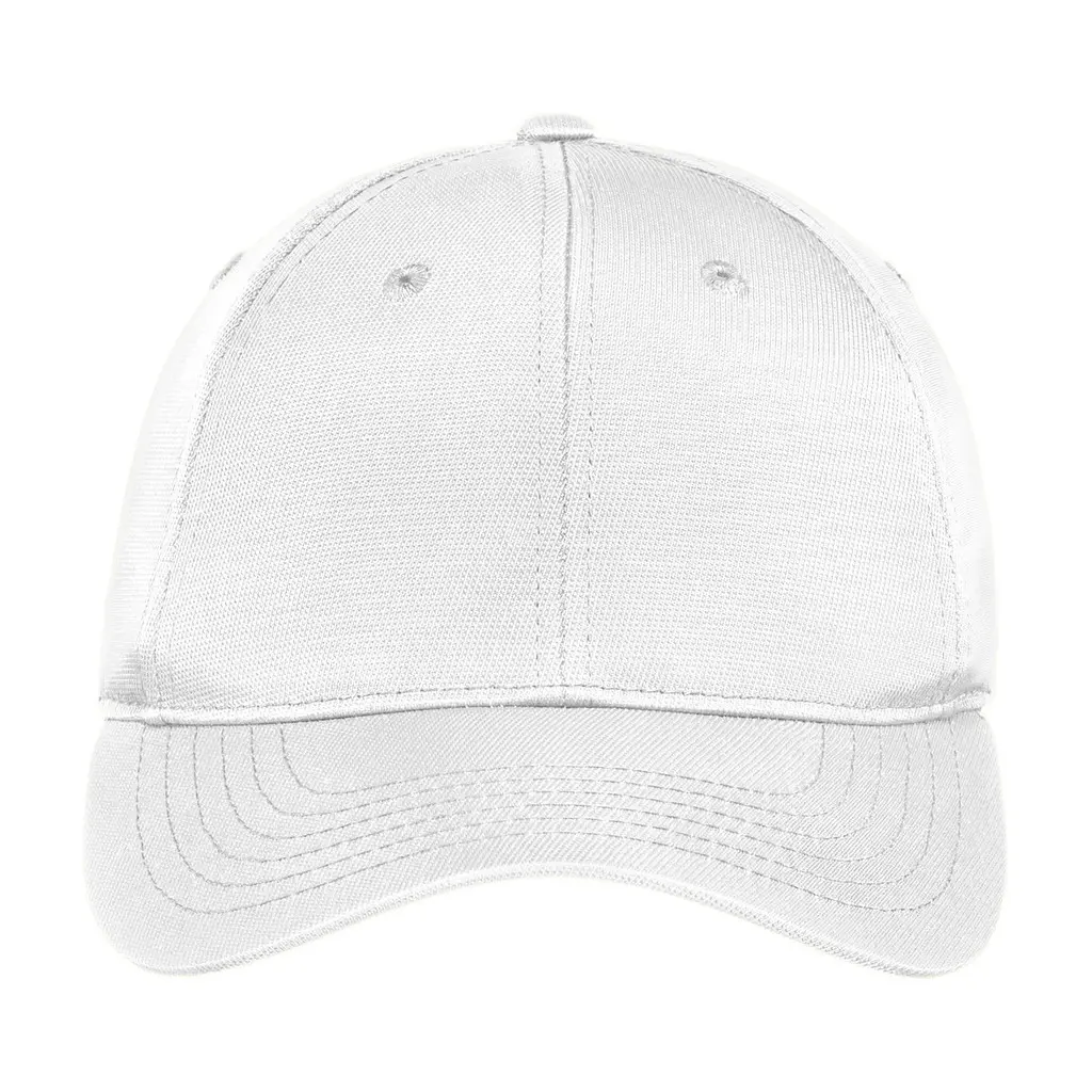 Sport-Tek Dry Zone Nylon Cap, White, front view