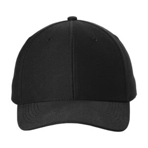Sport-Tek Action Snapback Cap, Black, front view
