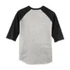 Sport-Tek Colorblock Raglan Jersey, Heather Grey/ Black, back view